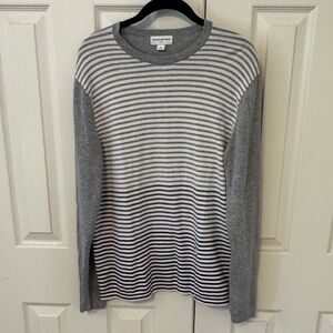 Banana Republic Gray and White Striped Sweater